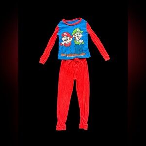 ✨Super Mario Bros. long sleeve pajamas  set with red and blue colour scheme✨